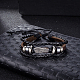 Bracelets zinc unisexe aile alliage et cuir tressé multi-brins occasionnels réglables BJEW-BB15612-2