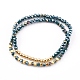 Set di bracciali elastici impilabili con perline di vetro opaco rondelle BJEW-JB05979-2