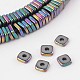 Electroplated Non-magnetic Synthetic Hematite Square Bead Strands G-F234-05E-1