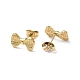 Ion Plating(IP) 304 Stainless Steel Grooved Bowknot Stud Earrings for Women EJEW-I285-05G-2