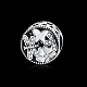 Плоские круглые с стрекоза 925 стерлингового серебра кубического циркония и эмали европейских бисера STER-BB15839-2