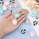 Globleland 16Pcs 4 Colors Hand with Cross Silicone Beads SIL-GL0001-07-3
