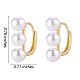 Boucles d'oreilles créoles à perles triple coquille JE1001A-3
