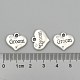 Wedding Theme Antique Silver Tone Tibetan Style Alloy Heart with Groom Rhinestone Charms X-TIBEP-N005-20A-3