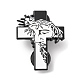 Cruz religiosa con pin de esmalte humano. JEWB-H010-03EB-1