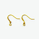 Brass French Earring Hooks with Beads X-KK-Q365-G-NF-1