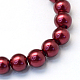 Baking Painted Pearlized Glass Pearl Round Bead Strands HY-Q330-8mm-39-2