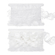 Fingerinspire 5 ヤード サテン シフォン ダブル フリル レース トリム  5mフリルオーガンジーリボン付き  模造真珠の樹脂ビーズと  服飾材料  ホワイト  1-3/8~2インチ（35~50mm） OCOR-FG0001-70-1