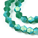Imitez des brins de perles en verre givré bicône en cristal autrichien GLAA-F029-TM3mm-A10-3
