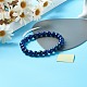 Natural Lapis Lazuli(Dyed) Stretch Bracelets Set for Girl Women BJEW-JB06805-02-5