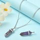 2Pcs Natural Amethyst Double Terminated Pointed Pendants G-YW0002-05B-6