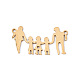 304 ステンレス鋼ファミリー コネクタ チャーム  男性と女性と子供  ゴールドカラー  15x28.5x1mm  穴：1.4mm STAS-G270-01B-G-2