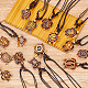 Anattasoul 15 pièce 15 styles de colliers avec pendentif en résine de tortue avec cordons en coton réglables NJEW-AN0001-51B-7