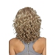 ショートカーリーウェーブボブウィッグ  肩の長さの合成かつら  耐熱高温繊維  女性のために  ゴールド  14.96インチ（38cm） OHAR-I019-04-3