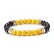 Rundes Stretch-Armband aus synthetischen türkisfarbenen (gefärbten) Perlen für Damen BJEW-JB07531-5
