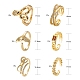 6pcs 6 estilos de latón ajustable micro pave anillos de puño de circonita cúbica transparente RJEW-LS0001-21G-3