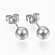 201 Stainless Steel Ball Stud Earrings STAS-P179-02P-5mm-1