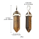 2Pcs Natural Tiger Eye Double Terminated Pointed Pendants G-YW0002-05A-5