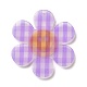タータンチェックアクリルビッグペンダント  笑顔の花  ライラック  55x50x4.5mm  穴：1.8mm OACR-B008-B01-2