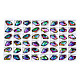 ガラスラインストーンカボション48個。  ネイルアートの装飾の付属品  多面カット  青紫色  14x9x5mm MRMJ-N029-03-06-1