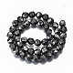 Electroplated Natural Lava Rock Bead Strands G-T131-39B-2