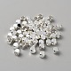 キューブ真鍮ビーズ  銀  4x4x4mm  穴：3mm&nbsp;KK-WH0081-64C-1