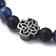Bracelets extensibles en perles de lapis-lazuli naturel (teint) BJEW-JB05026-02-3