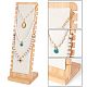 PH PandaHall 15 Slots Necklace Holder Stand Wood Jewelry Display Stand Tabletop Display Boards Chain Choker Organizer with Velvet Mat for Necklace Pendants Bracelet Jewelry NDIS-WH0009-16B-4