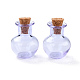丸いガラスのコルク瓶の飾り  ガラスの空のウィッシングボトル  ペンダントデコレーション用のDIYバイアル  ラベンダー  1.8x2.1cm GLAA-D002-03H-1