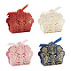 Fashewelry 40 Sets 4 Farben aushöhlen mit Blumenmuster Papier-Süßigkeiten-Boxen und 1 Stück Metalldraht-Krawatten CON-FW0001-03-1