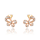 Butterfly Real Rose Gold Plated Fashion Tin Alloy Austrian Crystal Stud Earrings EJEW-AA00057-41-1