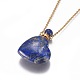 Natural Lapis Lazuli Openable Perfume Bottle Pendant Necklaces G-K295-A02-G-3