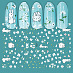 バニーネイルアートステッカー  水転写  ネイルチップの装飾用  花とウサギの柄  ホワイト  10.5x7cm MRMJ-Q080-EB091-2