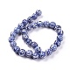 Brins de perles de porcelaine bleu et blanc à la main PORC-E016-01-2