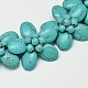 Flower Synthetic Turquoise Bib Statement Necklaces NJEW-P102-55-2