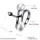 エレガントな真鍮のシェルパールの指の指輪  ガンメタ色  サイズ6  16.5mm RJEW-BB23127-6-6