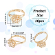 Nbeads 10 pieza de anillo de garra de flor en blanco KK-NB0003-03-2