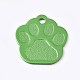 アルミ製ペンダント  空白のタグ  犬の足跡  黄緑  28.5x27x1mm  穴：3mm ALUM-WH0009-04B-1