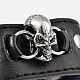 Punk Rock Skull Leather Cord Snap Bracelets BJEW-D351-22-2