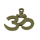 Aum/Om Symbol Tibetan Style Alloy Pendants TIBEP-R344-06AB-LF-1