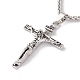 Croce in lega con collana pendente parola inri con 201 catena in acciaio inossidabile per uomo donna NJEW-E016-22AS-1