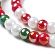 Fili di perle di vetro placcato opaco a tema natalizio GLAA-P056-4mm-A02-3
