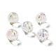 Perles acryliques irisées arc-en-ciel à placage uv bicolore TACR-D010-05E-1