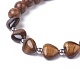 Heart Natural Tiger Eye Beads Stretch Bracelets BJEW-JB04841-02-2