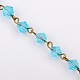 Chaînes de perles de verre bicone manuelles pour fabrication de bracelets et colliers AJEW-JB00041-04-1