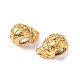 Real 24K Gold Plated Brass Skull Beads X-KK-K093-06G-2