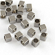 201 perles d'espacement cube en acier inoxydable STAS-S040-04-1