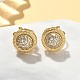Серьги-клипсы из латунного микро-паве с прозрачными фианитами EJEW-A132-02B-G-1