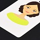 紙のピアスディスプレイカード  イヤリングホルダーカード  女の子の模様と長方形  薄緑  9x6x0.03cm  穴：5mmと1mm DIY-B061-05E-3
