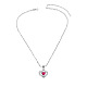 TINYSAND 925 Sterling Silver Hearts Cubic Zirconia Ruby Pendant Necklaces TS-N229-S-3
